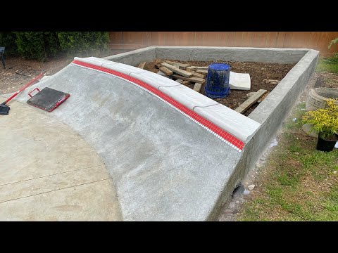 Making A Backyard Concrete Ramp And Planter For Skateboarding : Time Lapse