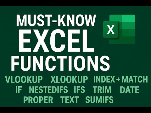 Top 10 Must-Know Functions in Excel & Google Sheets | VLOOKUP, XLOOKUP, INDEX+MATCH & More