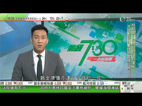 無綫TVB730一小時新聞｜以色列擬推進地面行動 國際能源署稱必要時釋放更多石油儲備｜港府對伊朗及以色列外遊警示提升至黑色｜加拿大快運航空客機降落紐約與消防車相撞 正副機師死亡41人送院｜TVB