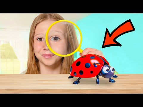 Nastya and her friends caught insects that escaped from the TV