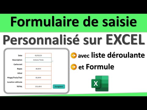 Créer un formulaire de saisie personnalisé sur Excel avec liste déroulante et formule