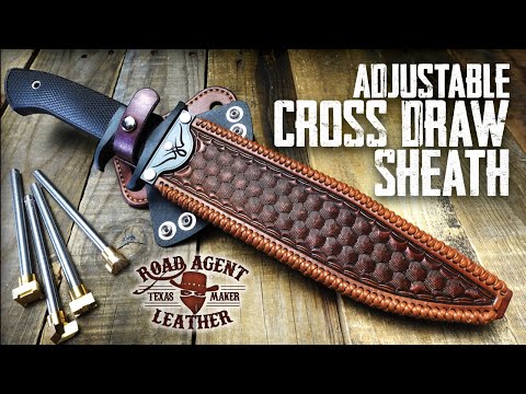 Making an Adjustable Cross Draw Leather & Kydex Survival Knife Sheath Leather Working ASMR