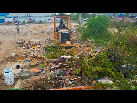Amazing Full Update Action! Recycle Transfer Garbage Dump Clear & Pushing Trash Stone By Skill Dozer