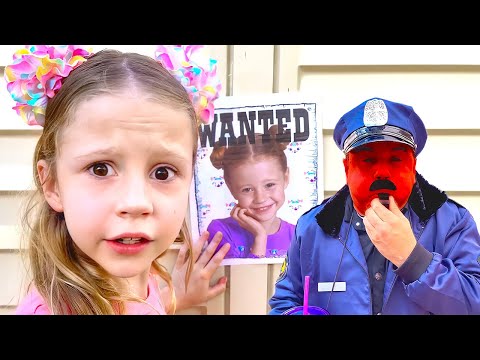 Nastya finge jugar divertida historia de persecución policial para los niños