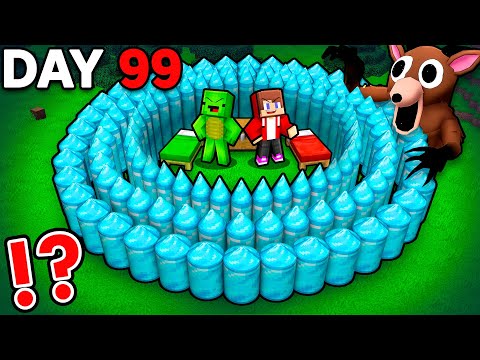 Mikey and JJ DIAMOND Security Base vs 99 NIGHTS DEER in Minecraft (Maizen)