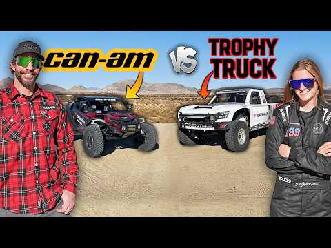 Can a CAN-AM keep up with a Trophy Truck in the desert?