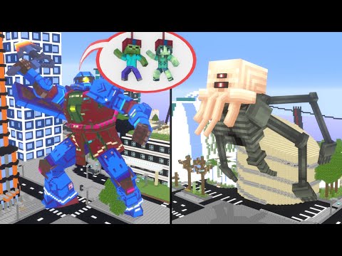 Pacific Rim ( Battle Robots and Monsters ) Part 2 - Minecraft Animation