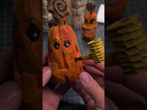 Whittled Pipe Smoking Pumpkins!!  😆 😆  #pipesmoking #whittling