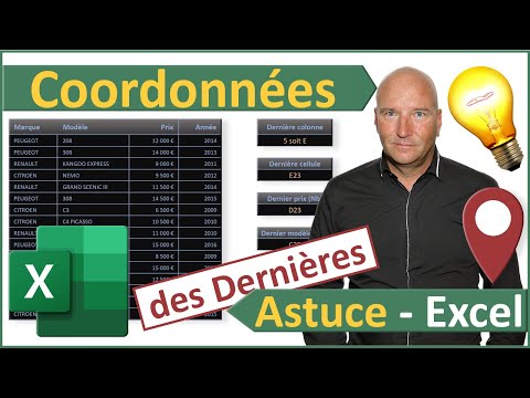 Calculer les coordonnées des dernières cellules avec Excel