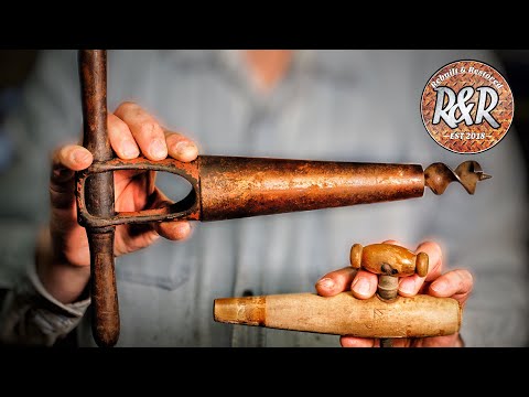 Wine Barrel hand Drill Restoration Pat.1800s | Rusted and Vintage