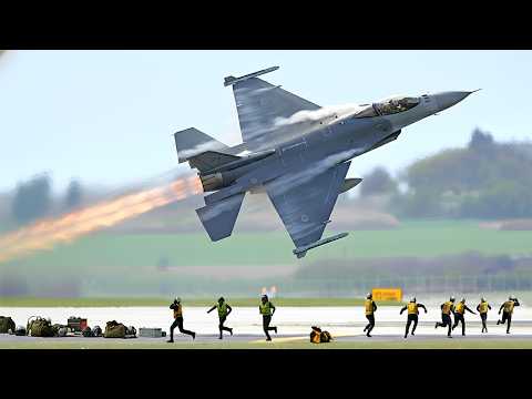 Venezuela Shocked! Female pilot US F-16 fighter jet takes off Crazy at full speed