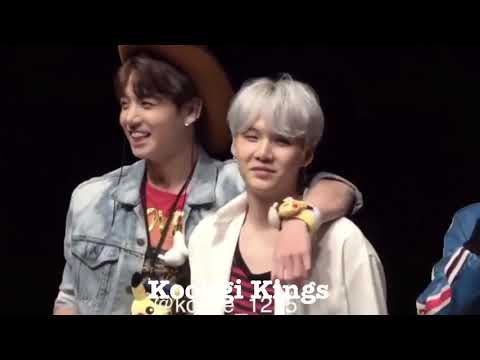 Jungkook touching Yoongi without any reason (YOONKOOK MOMENTS)