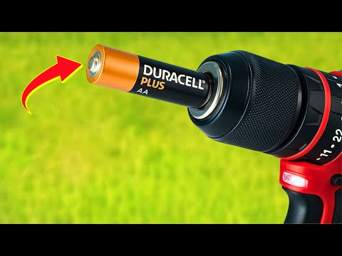 🔋Billions don't know this secret😱! Put an old battery in your drill and see what happens