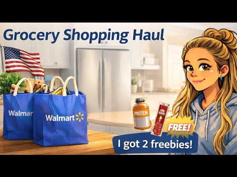 UK vs USA groceries 🇬🇧🇺🇸 Walmart haul + Ibotta freebies!