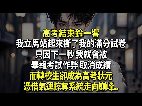 高考結束鈴一響 我立馬站起來撕了我的滿分試卷，只因下一秒 我就會被，舉報考試作弊 取消成績，而轉校生卻成為高考狀元，憑借氣運掠奪系統走向巔峰...