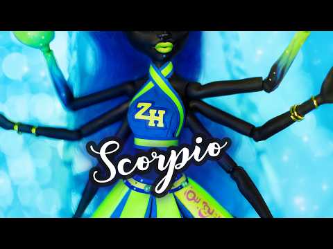 Alien Cheerleader Scorpio ♏ Random Prompt Zodiac Challenge  • OOAK Monster High Doll