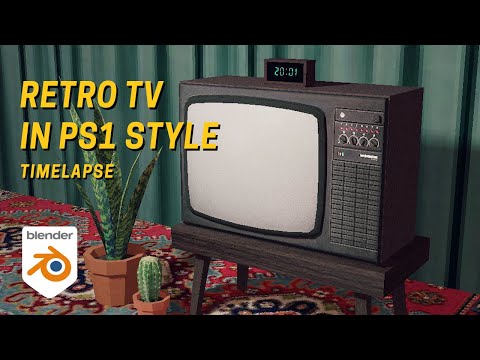 Retro TV in PS1 Style (Blender Timelapse)