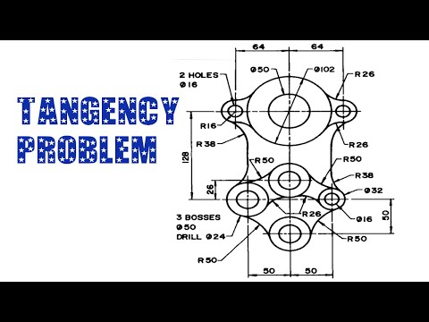 TANGENCY PROBLEM 11 || Tangency || Tangency problems || Engineering drawing || Technical drawing
