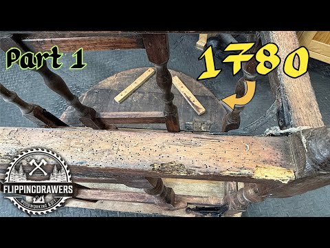 Restoring 300 YEARS OLD Rotten Oak table with a missing leaf