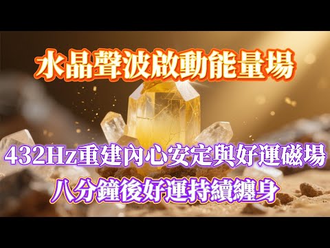 水晶聲波能量音樂 【注意：越聽越順 100%靈驗 】432Hz重建內心安定與好運磁場 八分鐘後好運持續纏身 強力扭轉氣場 深度淨化個人能量場 ⛰️ 吸引力法則，能量音樂