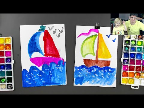 Рисуем красками с Ариной - уроки рисования от РыбаКит