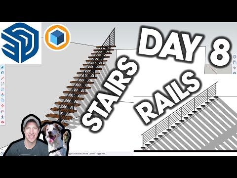 Learn SketchUp in 30 Days DAY 8 - STAIR AND RAILING!