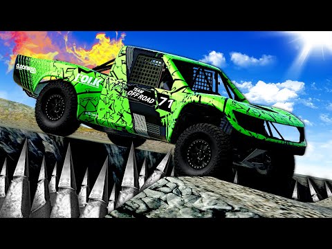 DOWNHILL SPIKES CAUSE DESTRUCTION in BeamNG Drive!