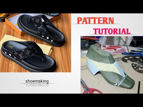 How to make pattern for this trendy Louis Vuitton slide slippers #diy #shoemaking #beginners