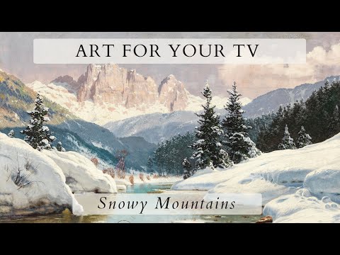 Vintage Mountains TV Screensaver | Snowy Mountain Scenes | TV Art Slideshow |1 HR 4K HD No Sound