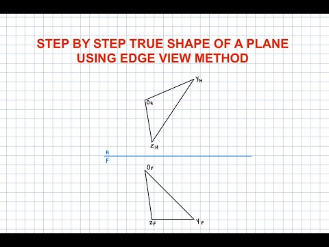 True Shape of a Plane Problem Step by Step Solution Using Edge View Method