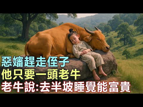 民間故事：惡嬸趕走侄子，他只要一頭老牛，老牛說：去半坡睡覺能富貴