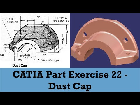 CATIA Part Design Exercise 22 - Dust Cap