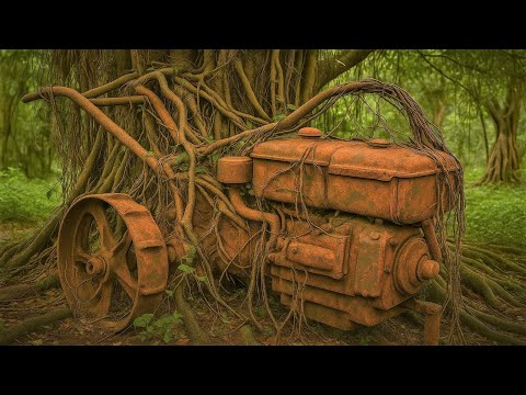 Under a 300-year-old ancient tree – an old machine discovered // fully restored.