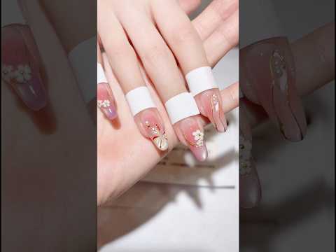 Premium Minimalist Nail Design: 3D Flower & Fireworks ✨#nails #nailart #naildesign #nailtutorial