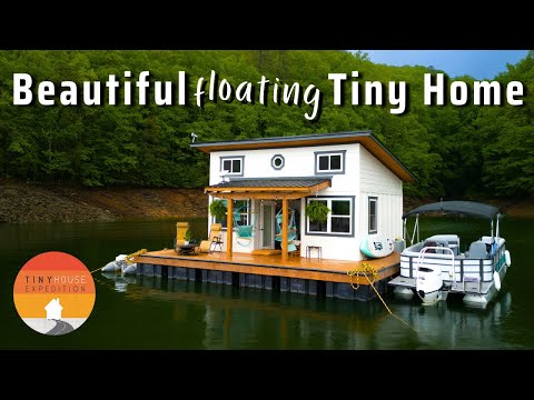 Couple's builds dreamy off grid Floating Tiny House - amazing views!