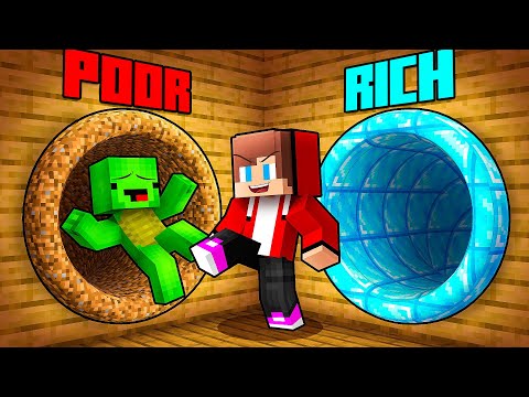 JJ and Mikey: POOR vs RICH Choose A Door Battle in Minecraft - Maizen