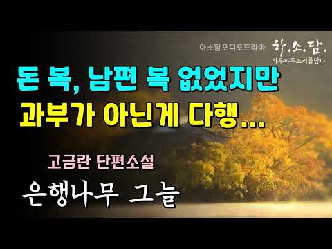 돈 복, 남편 복 없는 가파른 삶이었지만 과부가 아닌 것이 다행이라는... [은행나무 그늘 -고금란 단편소설 ] #하소담오디오드라마 | 책읽어주는 여자 하소담 오디오북