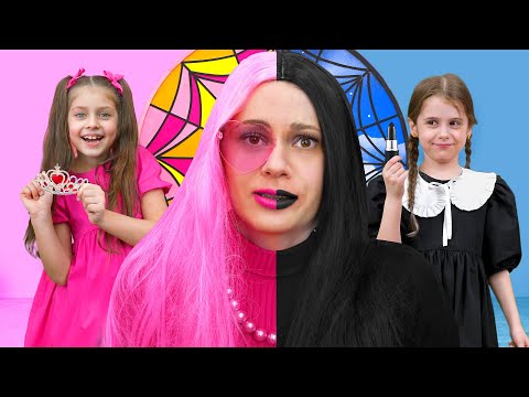 Eva play Black vs Pink Challenge with Dad