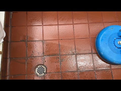 Restaurant Greasy Kitchen Floor Cleaning! Grout Patching!