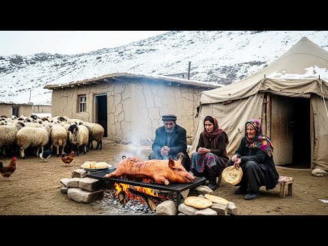 Afghanistan’s Coldest Village | Shepherd Fights Winter with Fresh Baked Bread & Roasted Pork