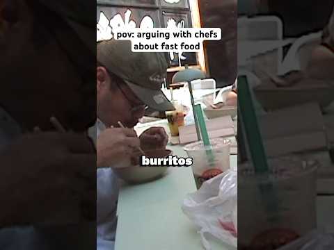 Chefs arguing about fast food