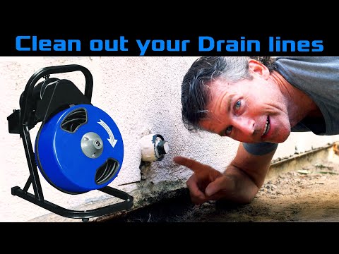How to use a power drain auger or drain snake.