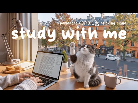 3-HOUR STUDY WITH ME 🍂 Autumn That Stays Forever 🌅 | Soft Piano & City ⛺ | Pomodoro 60/10