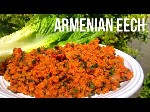How to Make ARMENIAN EECH (Հայկական Իչ) Bulgur Salad | Eats With Gasia
