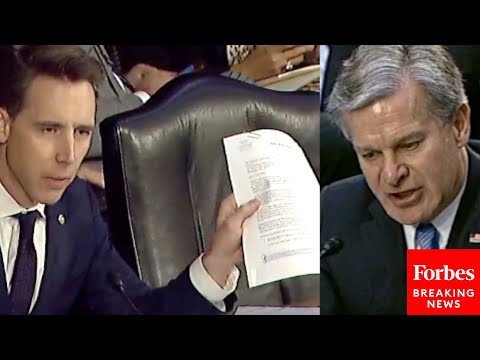 'Have You Read This?': Hawley Confronts FBI's Wray Over Controversial Report