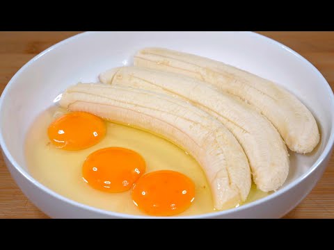 你有三根香蕉和三个鸡蛋吗？这绝对是你惊掉下巴的美味，不要烤箱不油炸，比蛋糕还好吃#like #food #美食分享 #美食教程