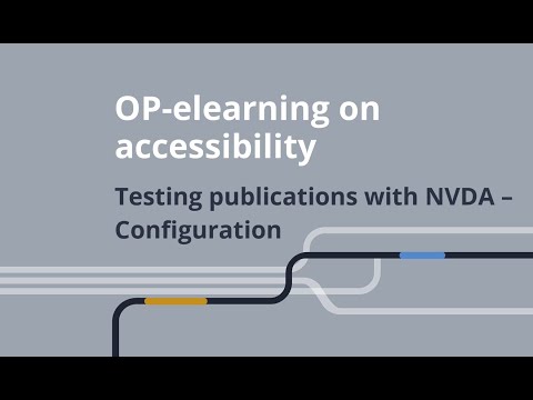 Testing publications with NVDA: Configuration