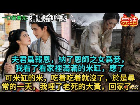 夫君爲報恩，納了恩師之女爲妾，我看了看家裡滿滿的米缸，應了，可米缸的米，吃着吃着就沒了，於是尋常的一天，我埋了老死的大黃，回家了.....