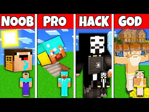 Minecraft Battle NOOB vs PRO vs HACKER vs GOD INSIDE HEAD BASE BUILD CHALLENGE in Minecraft