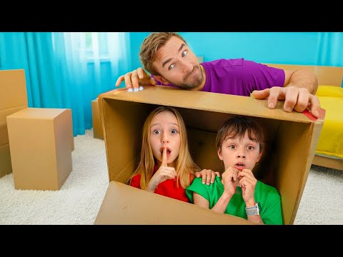 Nastya ve Arkadaşları Karton Kutu Saklambaç Challenge’ı Oynuyor